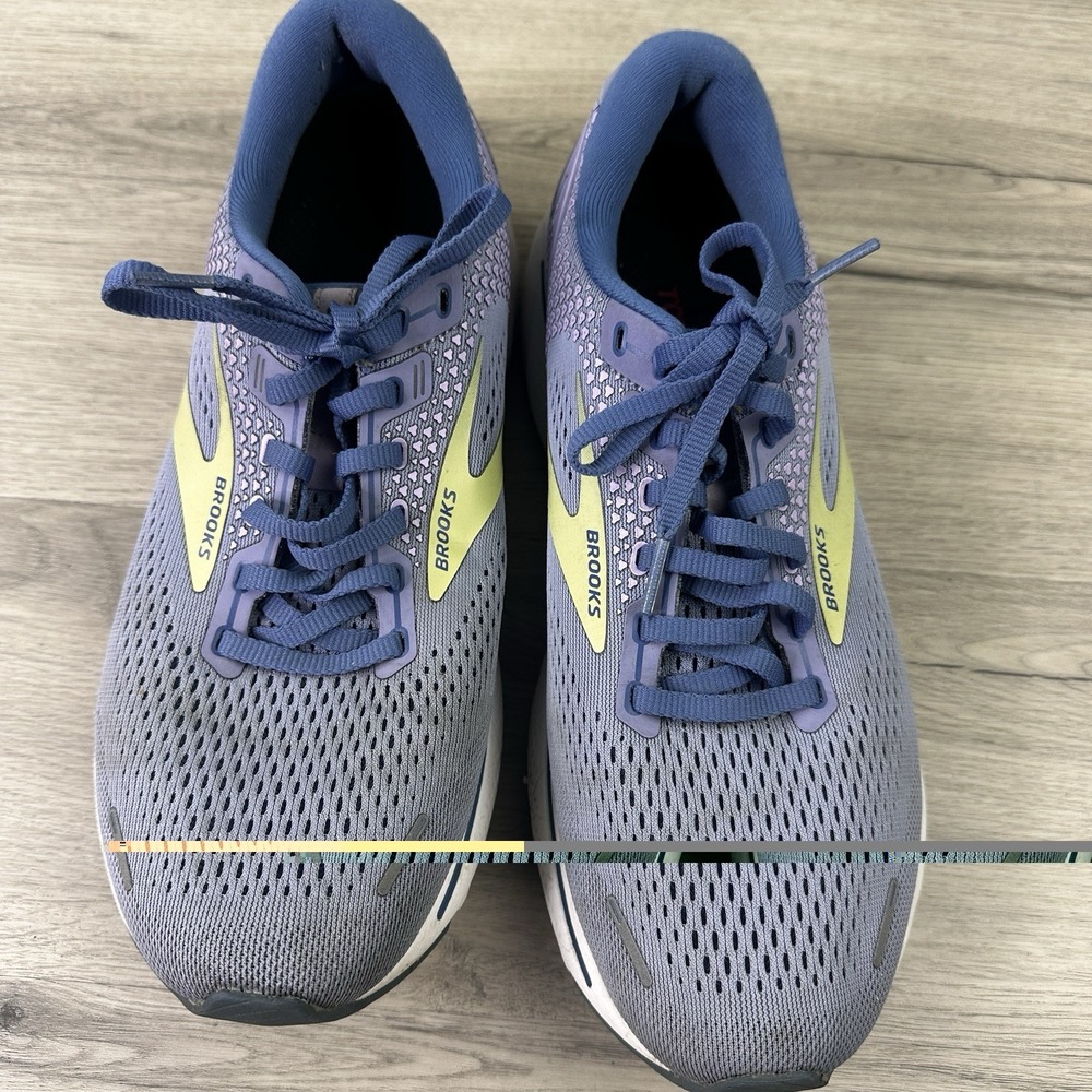 Brooks Ghost 14 Running Shoes Womens 10.5 B Purple Blue Lime 1203561B544 - Picture 5 of 9